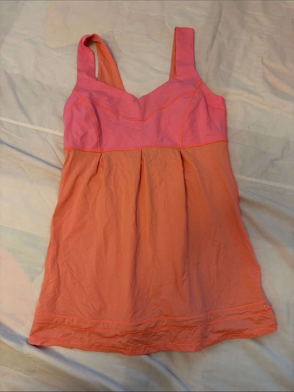 Lululemon Pink & Orange Tank Top with Cinchable Hem